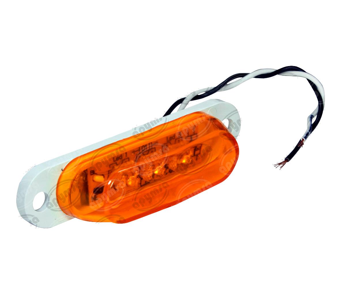 LUZ POSICION MICA AMBAR 24V 3 LEDS MINI TIPO TRIANGULO PLASTICOS RECORD 1025-24V 