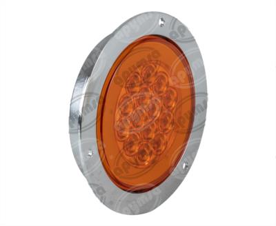 PLAFON LEDS MICA AMBAR TRASERA 4"" 14 LEDS LEDS 12V 3 FUNCIONES ALTA-BAJA-ESTROBO ICA NACIONAL GEL07-AM 