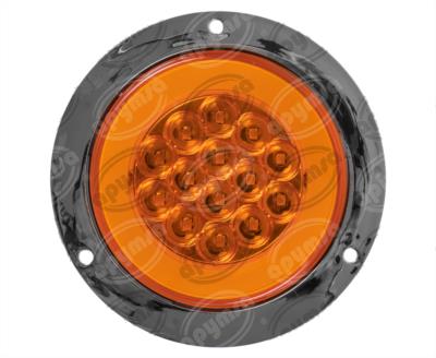 PLAFON LEDS MICA AMBAR TRASERA 4"" 14 LEDS LEDS 12V 3 FUNCIONES ALTA-BAJA-ESTROBO ICA NACIONAL GEL07-AM 