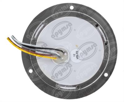 PLAFON LEDS MICA AMBAR TRASERA 4"" 14 LEDS LEDS 12V 3 FUNCIONES ALTA-BAJA-ESTROBO ICA NACIONAL GEL07-AM 