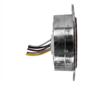PLAFON LEDS MICA AMBAR 14 LEDS LEDS 12V OVALADO CON GEL ALTA-BAJA ESTROBO ICA BISEL CROMAD NACIONAL GEL08-AM 
