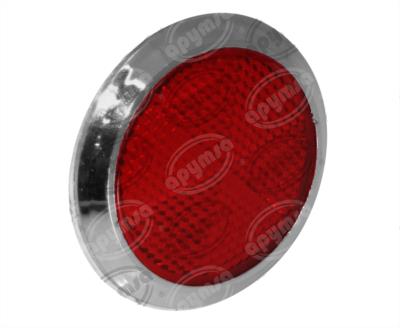 LUZ REFLEJANTE MICA ROJA ADHESIVA CON ARILLO CROMADO PLASTICOS RECORD 503 