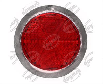 LUZ REFLEJANTE MICA ROJA ADHESIVA CON ARILLO CROMADO PLASTICOS RECORD 503 