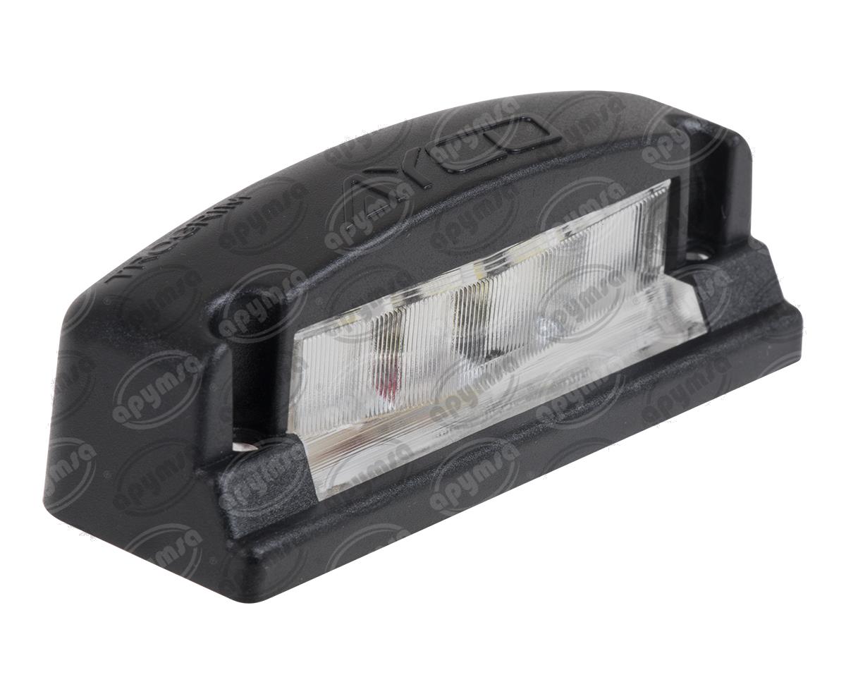 PLAFON LEDS MICA TRANSPARENTE TRASERO BASE NEGRA LUZ DE PLACA LOGO AYCO AUTOBUS URBANO NACIONAL PL-165BN-AY 