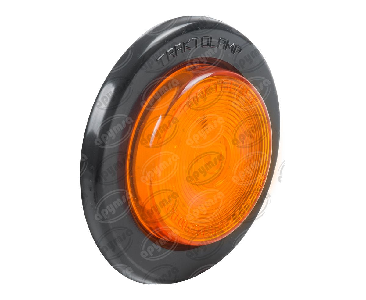 PLAFON LEDS MICA AMBAR 2 1/2" 9 LEDS 12V - 24V CON GROMMET TRAKTOLAMP 8090A 