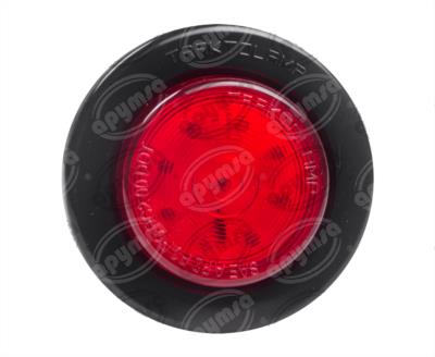 PLAFON LEDS MICA ROJA 2 1/2" 9 LEDS 12V - 24V CON GROMMET TRAKTOLAMP 8090R 