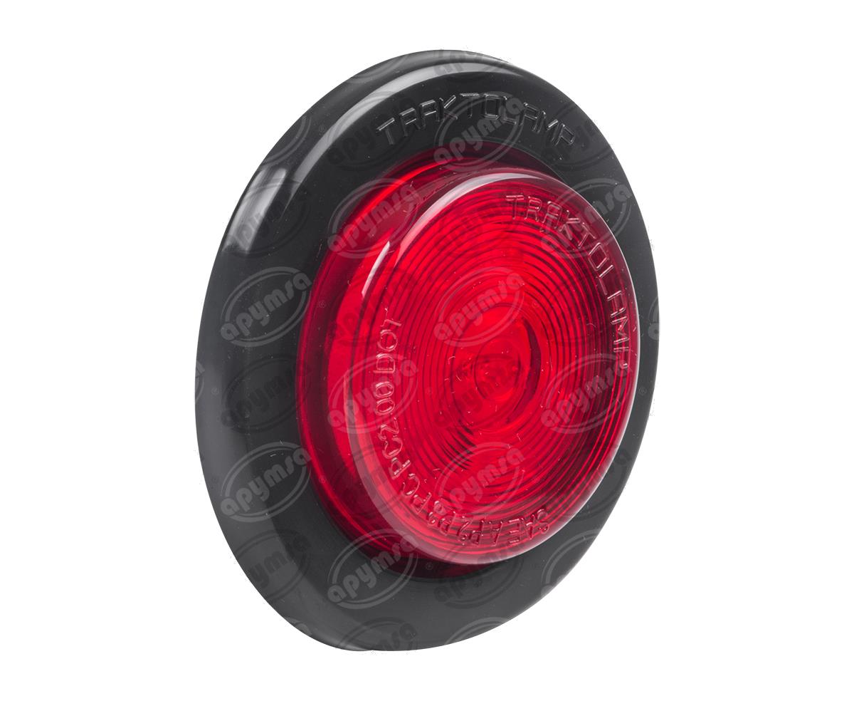 PLAFON LEDS MICA ROJA 2 1/2" 9 LEDS 12V - 24V CON GROMMET TRAKTOLAMP 8090R 