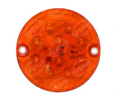 PLAFON LEDS MICA AMBAR TRASERO 10 LEDS 12V 95MM PLANO SELLADO PLASTICOS RECORD 1050-1 