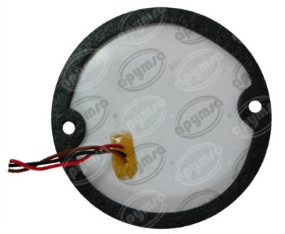PLAFON LEDS MICA AMBAR TRASERO 10 LEDS 12V 95MM PLANO SELLADO PLASTICOS RECORD 1050-1 