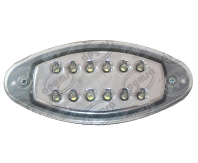 LUZ POSICION MICA TRANSPARENTE 12V 12 LEDS DE ESCALON EMBUTIR TIPO MARCOPOLO PLASTICOS RECORD 1053-2 