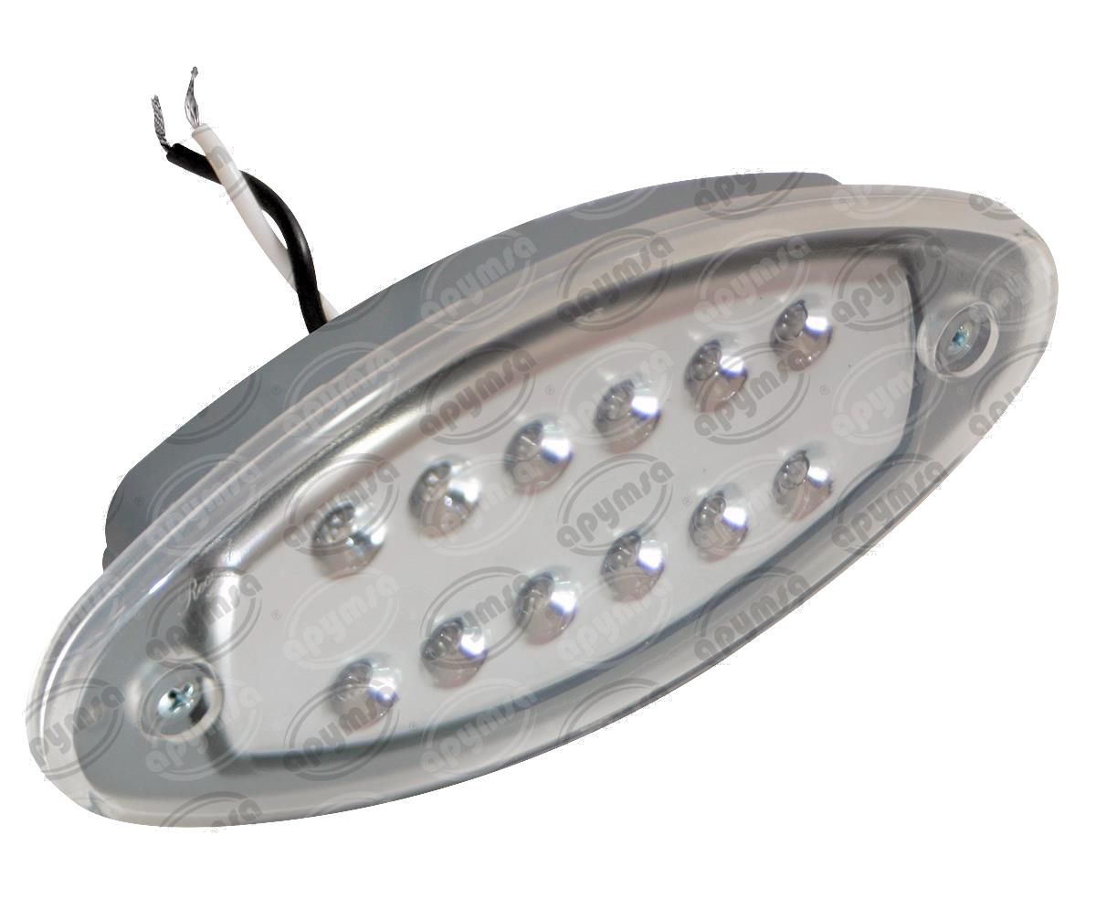 LUZ POSICION MICA TRANSPARENTE 12V 12 LEDS DE ESCALON EMBUTIR TIPO MARCOPOLO PLASTICOS RECORD 1053-2 