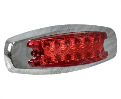 PLAFON LEDS MICA ROJA LATERAL 12 LEDS LEDS 12V UNIVERSAL FIJO BISEL CROMADO ICA NACIONAL AY-2016-RJ12V 