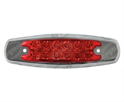 PLAFON LEDS MICA ROJA LATERAL 12 LEDS LEDS 12V UNIVERSAL FIJO BISEL CROMADO ICA NACIONAL AY-2016-RJ12V 