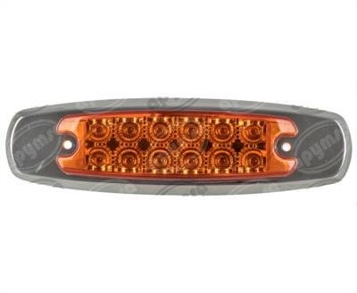 PLAFON LEDS MICA AMBAR LATERAL 12 LEDS LEDS 12V UNIVERSAL FIJO BISEL CROMADO ICA NACIONAL AY-2016-AM12V 