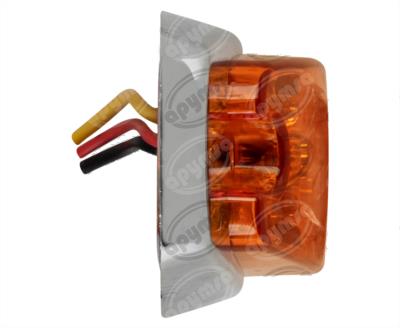 PLAFON LEDS MICA AMBAR LATERAL 12 LEDS LEDS 12V UNIVERSAL FIJO BISEL CROMADO ICA NACIONAL AY-2016-AM12V 