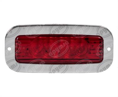 PLAFON LEDS MICA ROJA LATERAL 5 LEDS 12V - 24V RECTANGULAR TIPO CAMPER ESTROBO BISEL CROMADO TECNOLAMP 863C-R12 