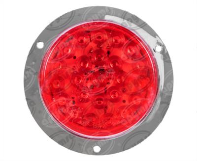 PLAFON LEDS ROJO TRASERO 3.7" 24 LEDS 12-24V 4" CON CONECTOR CROMADO QBH STAR 2979118 