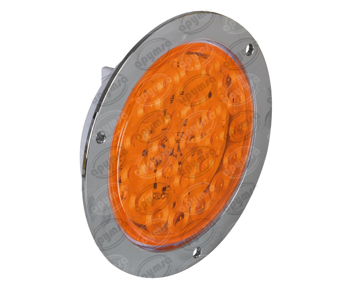 PLAFON LEDS AMBAR TRASERO 3.7" 27 LEDS 12-24V 4" CON CONECTOR CROMADO QBH STAR 2979119 