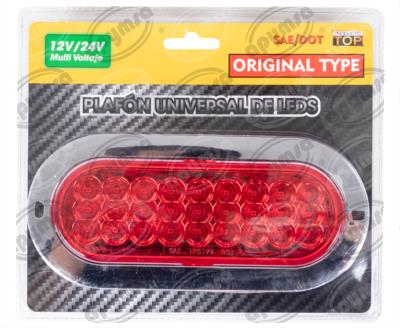 PLAFON LEDS ROJO TRASERO 3.4" 27 LEDS 12-24V 27 LEDS OVALADO CONECTOR QBH STAR 2979124 