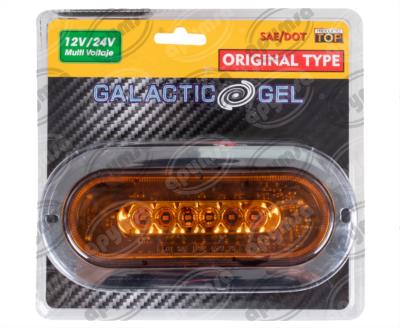 PLAFON LEDS AMBAR TRASERO 3.4" 6 LEDS 12-24V GALACTIC OVALADO QBH STAR 2979148 