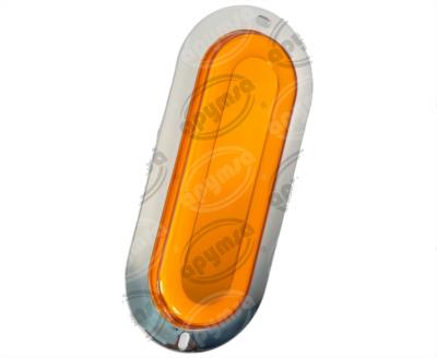 PLAFON LEDS AMBAR TRASERO 6" 12/24V OVALADO CON ARO LUZ GEL QBH STAR TUNEL 
