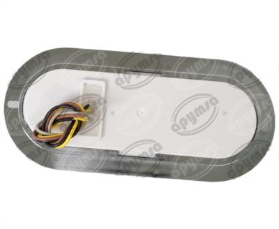 PLAFON LEDS AMBAR TRASERO 6" 12/24V OVALADO CON ARO LUZ GEL QBH STAR TUNEL 