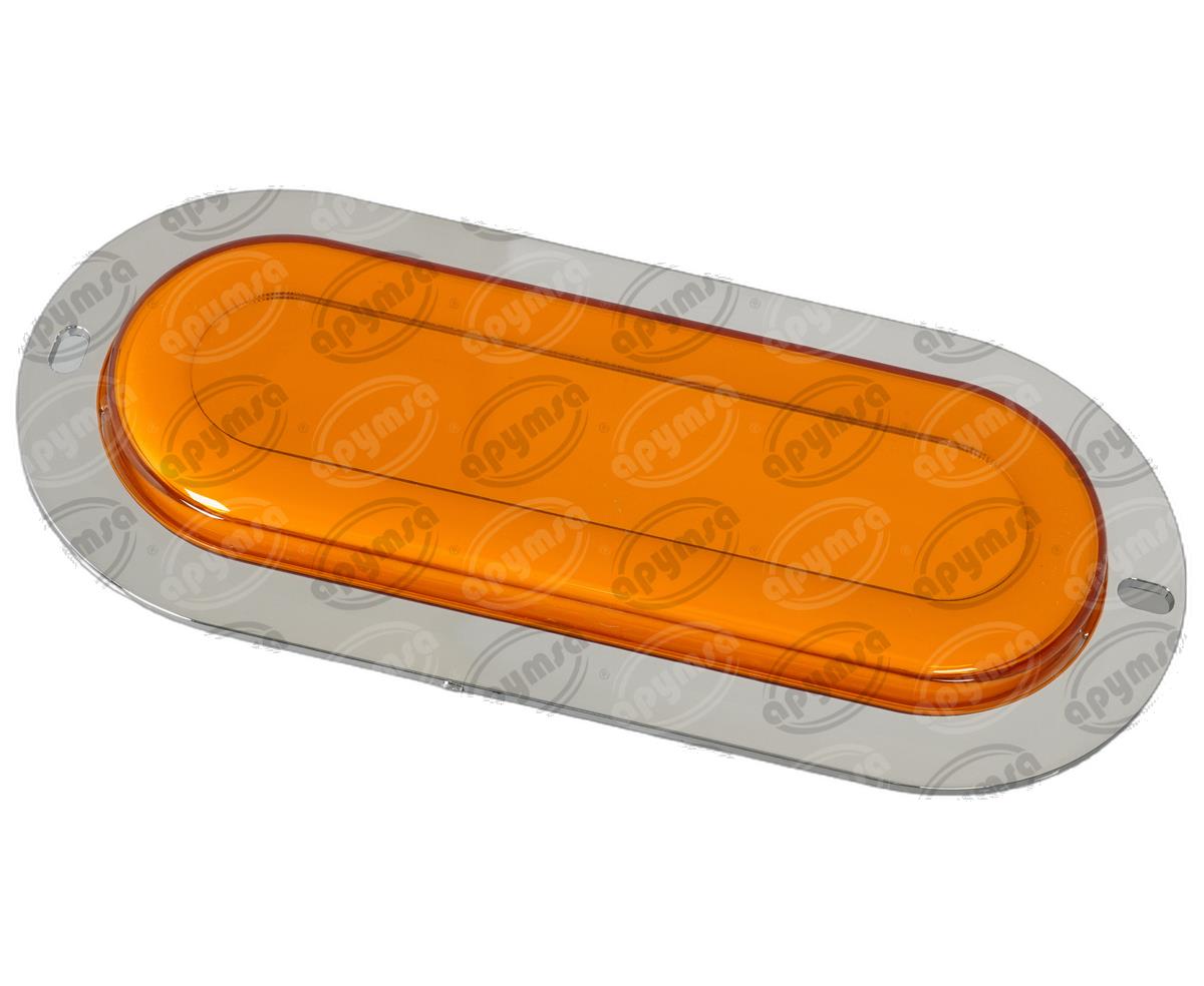 PLAFON LEDS AMBAR TRASERO 6" 12/24V OVALADO CON ARO LUZ GEL QBH STAR TUNEL 