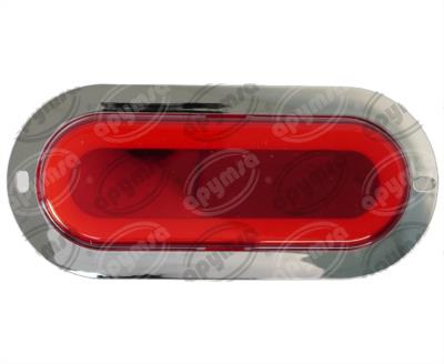 PLAFON LEDS ROJO 6" 12/24V OVALADO CON ARO LUZ GEL QBH STAR TUNEL 