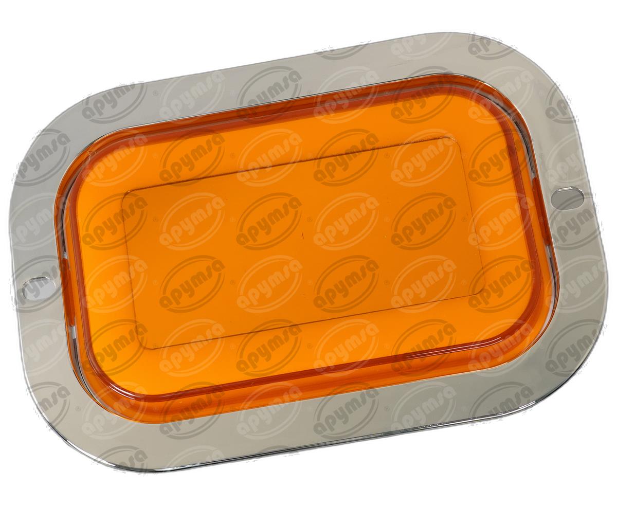 PLAFON LEDS AMBAR 6.5" 12/24V CON ARO LUZ GEL RECTANGULAR QBH STAR TUNEL 