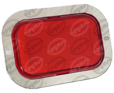 PLAFON LEDS ROJO 6.5" 12/24V CON ARO GEL RECTANGULAR QBH STAR TUNEL 