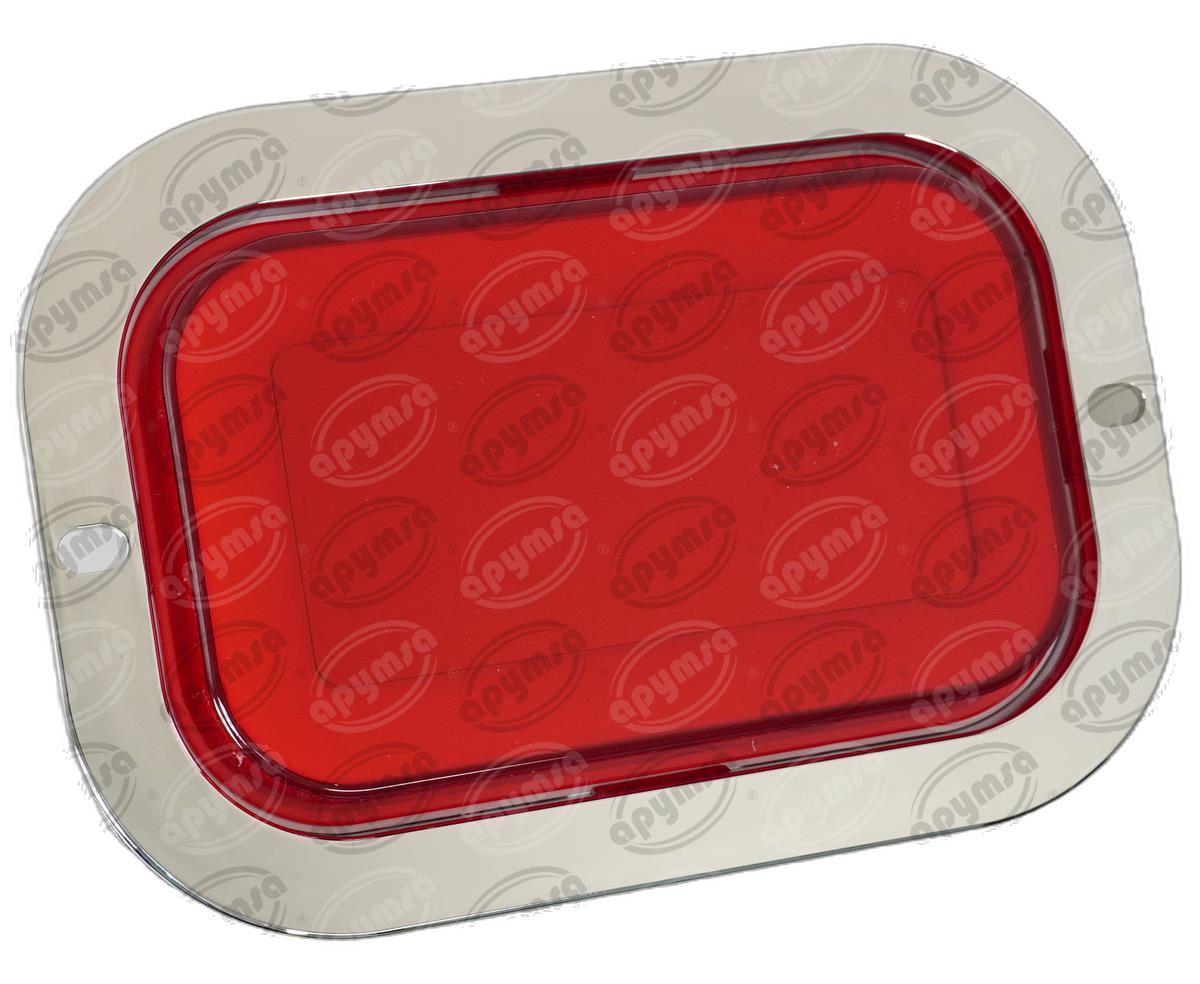 PLAFON LEDS ROJO 6.5" 12/24V CON ARO GEL RECTANGULAR QBH STAR TUNEL 