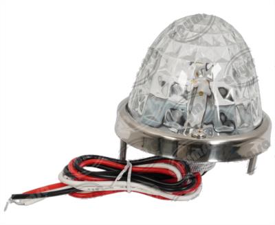 PLAFON LEDS TRANSPARENTE 3" 2 LEDS 10/30V VIDRIO CORTADO FOCO CAMBIABLE AMBAR/VERDE QBH STAR WATERMELON 