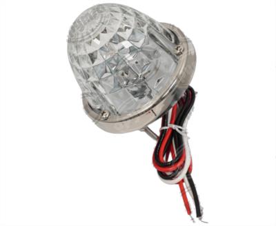 PLAFON LEDS TRANSPARENTE 3" 2 LEDS 10/30V VIDRIO CORTADO FOCO CAMBIABLE AMBAR/VERDE QBH STAR WATERMELON 