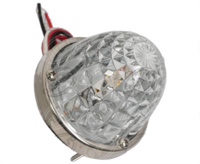 PLAFON LEDS TRANSPARENTE 3" 2 LEDS 10/30V VIDRIO CORTADO FOCO CAMBIABLE AMBAR/VERDE QBH STAR WATERMELON 