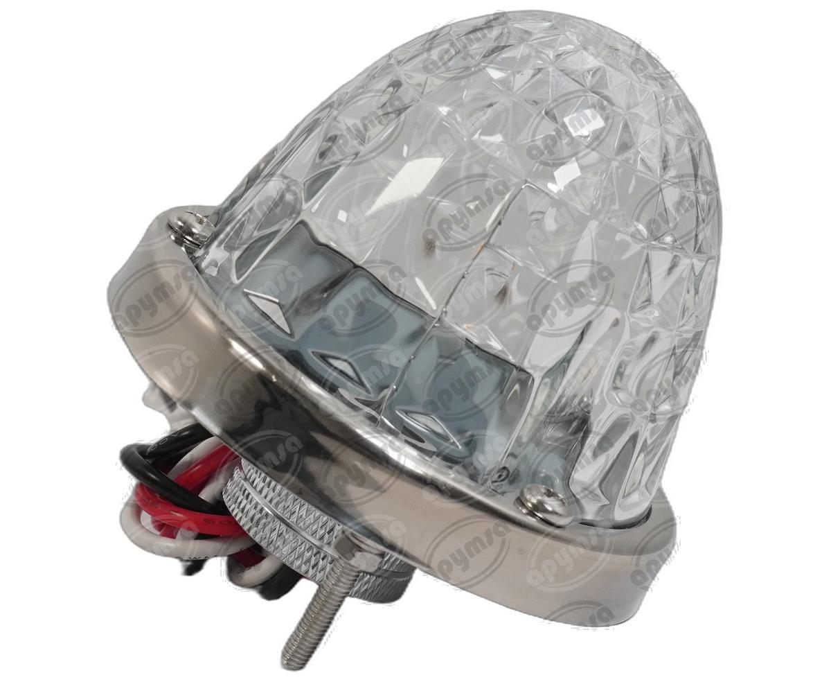 PLAFON LEDS TRANSPARENTE 3" 2 LEDS 10/30V VIDRIO CORTADO FOCO CAMBIABLE AMBAR/VERDE QBH STAR WATERMELON 