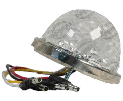 PLAFON LEDS TRANSPARENTE 3" 17 LEDS 10/30V PLASTICO ROJO/VERDE QBH STAR WATERMELON 