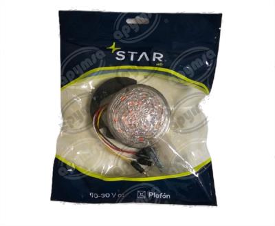 PLAFON LEDS TRANSPARENTE 3" 17 LEDS 10/30V PLASTICO ROJO/VERDE QBH STAR WATERMELON 