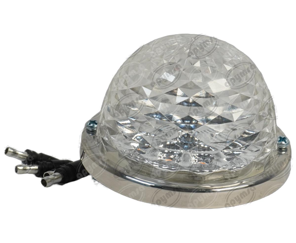 PLAFON LEDS TRANSPARENTE 3" 17 LEDS 10/30V PLASTICO ROJO/VERDE QBH STAR WATERMELON 