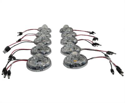 PLAFON LEDS TRANSPARENTE 2" 1 LEDS 10/30V 10PZ PLASTICO AMBAR CON BASE CROMADA QBH STAR 2979228 