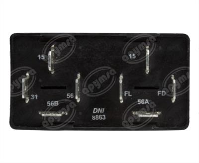 RELEVADOR LUZ PRINCIPAL ALTA Y BAJA 24V 8TERMINALES SCANIA 112  Y SERIE 4 DNI 1327013 