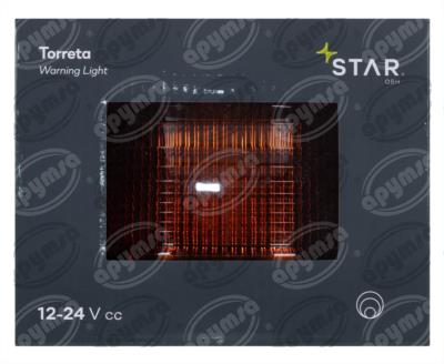 TORRETA TIPO MONTACARGAS AMBAR 12V - 24V 40 LEDS ROTATIVA Y DESTELLO ATORNILLABLE QBH STAR WL-25LED 