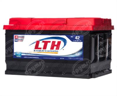 BATERIA AUTOMOTRIZ (-) / (+) 12V 9 PLACAS 42 500A VW AUTOS CHICOS 4CIL LTH L-42-500 