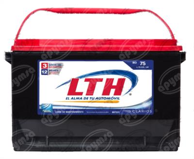 BATERIA AUTOMOTRIZ (+) / (-) 12V 15 PLACAS 75 575A TORNILLO LATERAL LTH L-75-575 