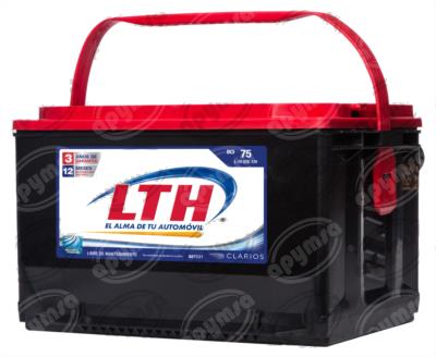 BATERIA AUTOMOTRIZ (+) / (-) 12V 15 PLACAS 75 575A TORNILLO LATERAL LTH L-75-575 