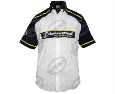 CAMISA PUBLICITARIA TIPO RACING AZUL/BLANCO TECNOFUEL  CHICA  (MKT) 