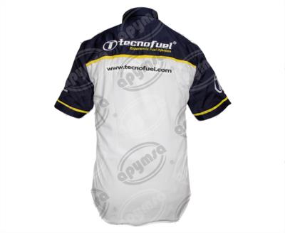CAMISA PUBLICITARIA TIPO RACING AZUL/BLANCO TECNOFUEL  CHICA  (MKT) 