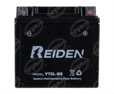 BATERIA MOTOCICLETA SELLADA LIBRE DE MANTENIMIENTO 12V REIDEN YT5L-BS 