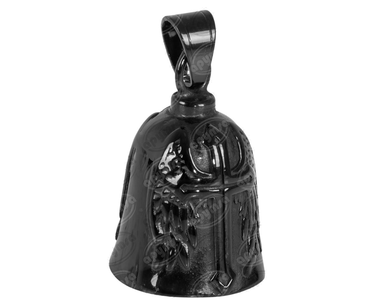 CAMPANA DECORATIVA NEGRA CRUZ CON ALAS VENDELL BIKER BELL 