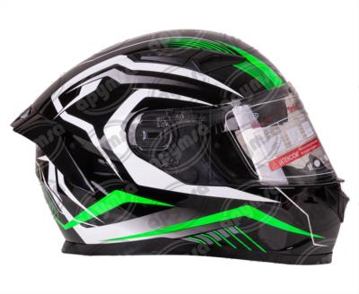 CASCO CERRADO DOBLE VISOR CON GRÁFICO JAZZ NEGRO-VERDE TALLA "XL" VENDELL MOD. 129 PLUS FULL FACE 