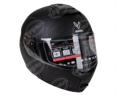 CASCO ABATIBLE DOBLE VISOR NEGRO MATE TALLA "M" VENDELL MOD, HS 159 PLUS FLIP UP 